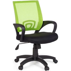 Bureaustoel - Kinderstoel - Voor kinderen - In hoogte verstelbaar - Mesh - Groen/zwart
