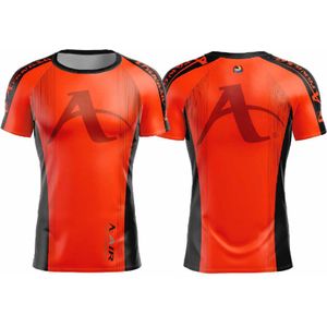 T-shirt Arawaza | dry-fit | oranje-zwart (Maat: XXL)