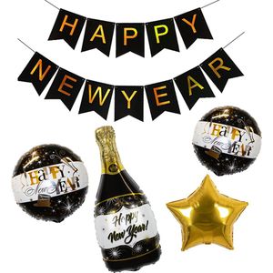 Happy New Year Versiering Slingers 2022 Oud En Nieuw Feest Artikelen Decoratie Helium Ballonnen Feest Versiering Goud