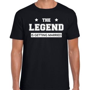 The legend is getting married t-shirt zwart voor heren - cadeau / kado shirt voor vrijgezellenfeest / huwelijk S