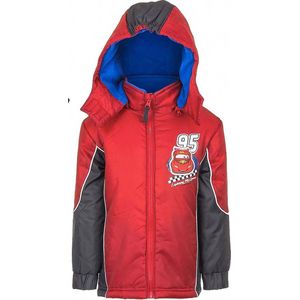 Disney Cars Winterjas - Rood - Afneembare Capuchon - Waterafstotend - Maat 104