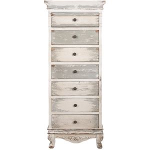 Clayre & Eef Ladekast 56x43x145 cm Wit Grijs Hout