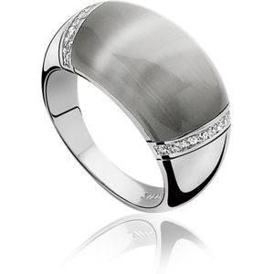 ZINZI zilveren ring grijs ZIR794G