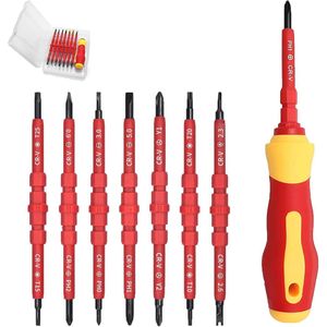 7-in-1 Geïsoleerde Schroevendraaierset met Softgrip en Magnetische Functie