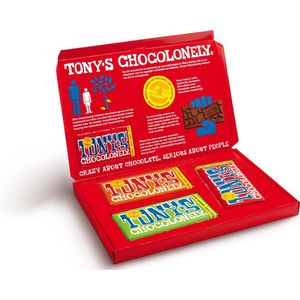 Tony's Chocolonely Cadeaudoos Chocolade Reep - Chocoladecadeau met 3 Tabletten