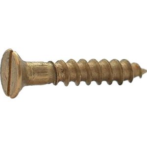 Kelfort Houtschroef platverzonken kop zaagsnede messing 3.0 x 25mm