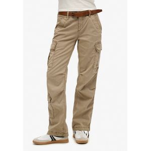 Superdry Low Rise Straight Cargo Cargobroek Beige 26 Vrouw