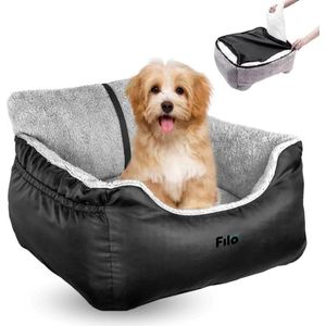 Filo Wasbare Autostoel Hond met Gordel - Hondenmand Auto - Voor in de Auto en Achterbank -Automand Honden - Hondenstoel - Hondenmand