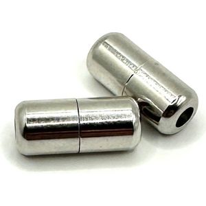 Hypify® | 2 x Lock gesp - Ideaal voor Schoenveters - Nooit meer strikken - No Tie - Zilvergrijs / Metallic
