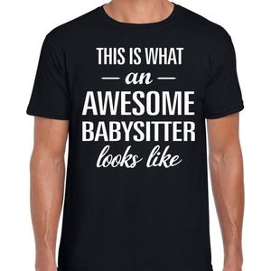 Awesome Babysitter - geweldige oppaser / oppas cadeau t-shirt zwart heren - beroepen shirts / verjaardag cadeau S