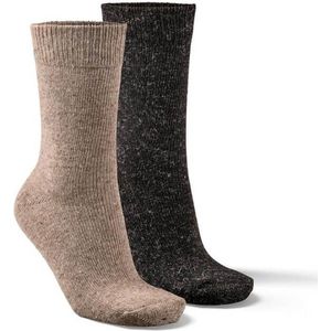 Fellhof Alpaca sokken maat 35-38 – bruin/zwart – alpacawol – wollen sokken – warme sokken temperatuurregulerend – vochtregulerend – geurloos – ademend – comfortabel – zacht
