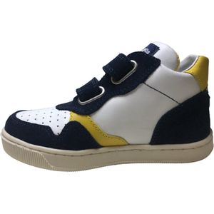 Falcotto - Klip - Mt 24 - velcro's hoge lederen sportieve sneakers - Wit/Navy