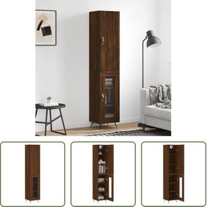 The Living Store Opbergkast - s - Hoge kast - 180cm - Bruineiken