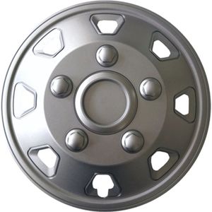 Wieldop 15 Inch Mat Zilver Universeel voor Extra Bolle velg (1 stuks) Geschikt voor Fiat Ducato wieldop camper Mercedes Sprinter