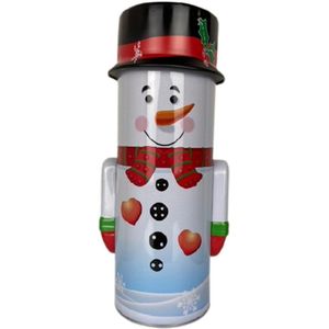 Kerst Voorraadpot - Opbergblik - Blik - Koektrommel -Sneeuwpop - Multicolor - 25 cm