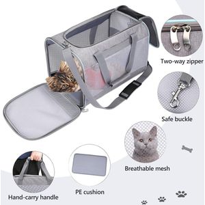 Hondentransportbox, opvouwbare hondendraagtas, kattendraagtas, opvouwbare tas voor kleine dieren, reisvriendelijke transporttas, maximale belasting 15 kg (A, M) [Energieklasse A]