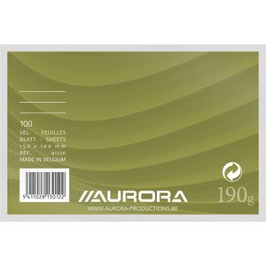 Aurora - MAXI PACK - 10 x Systeemkaarten: Formaat 150x100mm - Gelijnd (6mm) - 100 Vel - 190gr Karton.