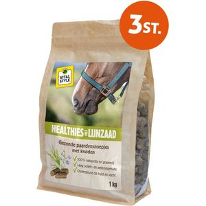 VITALstyle Healthies Met Lijnzaad - Paardensnoepjes - Laag In Suiker - 1 kg - 3 stuks