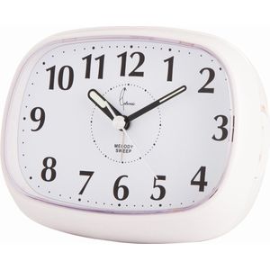 Cetronic MA855SP WHITE - Wekker - Analoog - Alarm - Snooze - Sweep Movement - Overig/Ovaal - Kunststof - LED Groen Licht - Wit