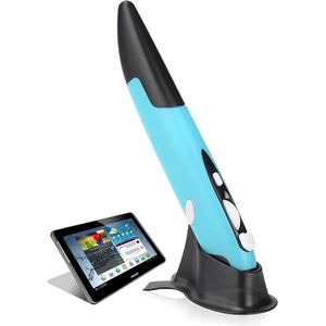 Computerpenmuis USB Computerstylus Draadloze muis pentype Gepersonaliseerd innovatief verticaal ergonomisch ontwerppenmuis voor Windows/Android/Linux/OS X (Blauw)