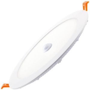 LED Downlight Slim - Oficto Dury - PIR Bewegingssensor 360° + Dag en Nacht Sensor - Aanpasbare Vermogen - Aanpasbare Kleur - Inbouw - Rond - Mat Wit - OSRAM LEDs