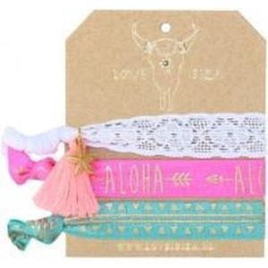 Aloha Set van 3 armbandjes/haarelastiekjes