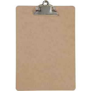 Clipboard/klembord/memobord voor documenten - hardboard - A5 formaat - met stevige klem