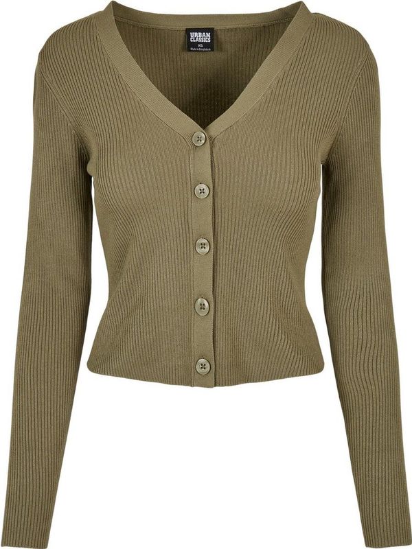 Urban Classics - Short Rib Knit Cardigan - 3XL - Groen