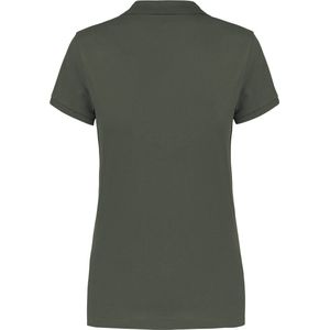 Polo Dames XL Kariban Kraag met knopen Korte mouw Dark Khaki 100% Katoen