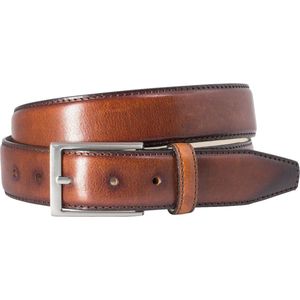 LINDENMANN leren heren riem - cognac - Maat: 115