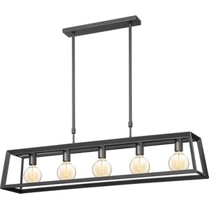 Home Sweet Home - Moderne Hanglamp Sito - 5 lichts hanglamp gemaakt van Metaal - Zwart - 120/20/140cm - Pendellamp geschikt voor woonkamer, slaapkamer en keuken- geschikt voor E27 LED lichtbron