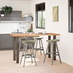 vidaXL - Bartafel - rechthoekig - 180x80x102 - cm - massief - eikenhout - lichtbruin