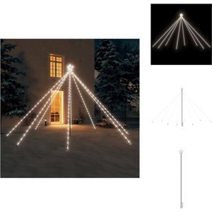 vidaXL Kerstboomverlichting Watervalontwerp - 576 LEDs - 8 Snoeren - Koudwit - 3.7 m snoerlengte - 3.6 m hoogte - IP44 - Decoratieve kerstboom