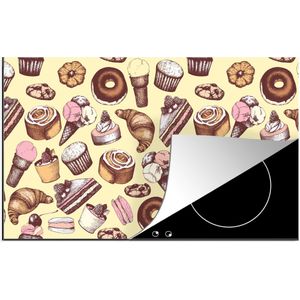 KitchenYeah® Inductie beschermer 85x52 cm - Meisje - Eten - Taart - Patronen - Girl - Kids - Kinderen - Meiden - Kookplaataccessoires - Afdekplaat voor kookplaat - Inductiebeschermer - Inductiemat - Inductieplaat mat
