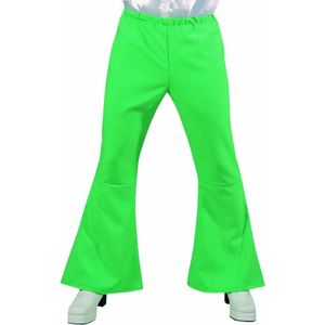 Groene Hippie broek met wijde pijpen | Jaren 70 heren verkleedkleding maat M (50/52)