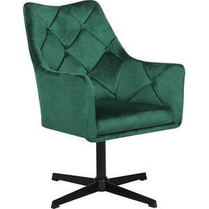 Draaifauteuil VAKSALA Fluweel Donkergroen