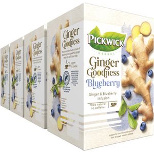Pickwick Kruidenthee Ginger Goodness Blueberry - 4 x 15 theezakjes