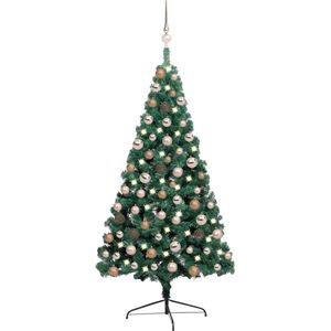 The Living Store Kunstkerstboom - Groen - 68 cm breed - Met LED-verlichting