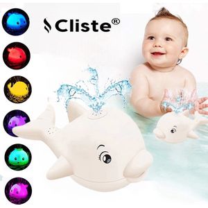 Cliste Mini de groot Badwalvis met Lichts en Muziek - Badspeelgoed - Wit - Lichtjes - Vis Spuit Water - Badspeeltjes - Voor in bad - Fish Spray Water - bad walvis - Waterspeelgoed - Speelgoed - Fish Bath Toy