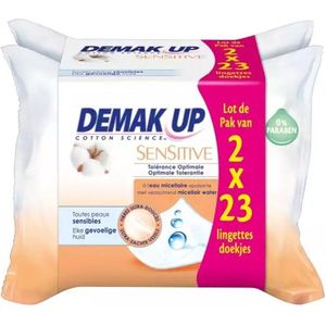 Demak'Up Sensitive Reinigingsdoekjes Make-up Remover - 2x23 stuks