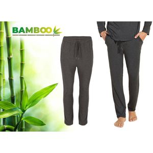 Bamboe Pyjama Broek Heren - Antraciet - Maat XXL - Pyama Heren Volwassenen - Loungebroek Heren Pyjama Volwassen