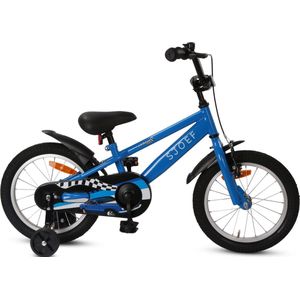 SJOEF Race Jongensfiets 16 inch - Kinderfiets 4, 5 & 6 jaar - Blauw