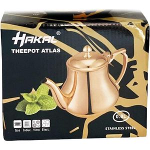 Marokkaanse theepot roestvrij staal - rose goud 0.8 Liter