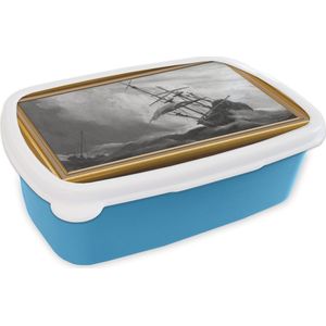 Broodtrommel Blauw - Lunchbox - Brooddoos - Kunst - Schilder - Lijsten - Goud - 18x12x6 cm - Kinderen - Jongen