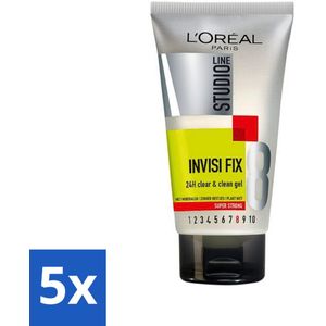 L'Oréal Paris - Studio Line Invisi Fix 24h Clear & Clean - Wax - Super Sterke Fixatie - 150 ml - Bulkverpakking - 5 stuks