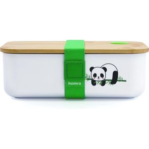 Homra Lunchbox Kinderen - Broodtrommel Kids - Kind - 2 Compartimenten - Lunch To Go - Kinderen - Bento box - FSC Bamboo - Duurzaam Kunststof - BPA vrij - Lunchtrommel - Back to School