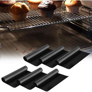 Ovenvoering Anti-aanbakmat voor Ovens met Ventilator - Herbruikbaar - Hoge Temperaturen - 33 x 40 cm - Zwart .