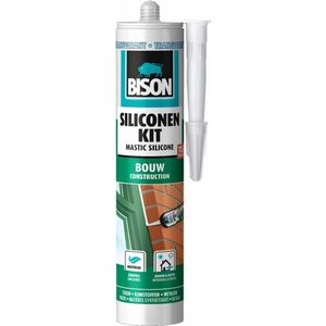 Bison Siliconenkit Bouw transparant koker 300 ml blijvend elastisch, waterbestendig, alle bouwafdichtingen