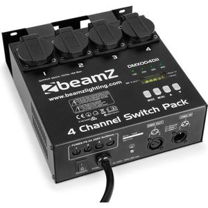 Switchpack DMX - BeamZ DMX004DII DMX switchpack - 4 kanaals - zwart