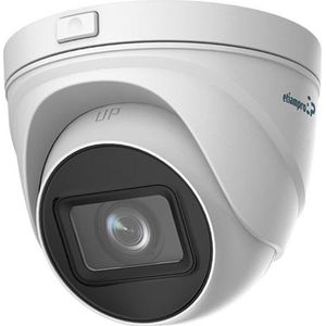 EtiamPro Dome IP-netwerkcamera, bewakingscamera, 4 MP, IR-leds, nachtzicht 30 m, varifocale lens, WDR-technologie, PoE-functie, app Guarding Vision, voor binnen en buiten, wit